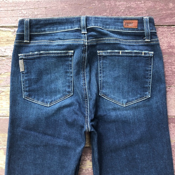 Paige Verdugo Ankle Jeans Dark Wash Distressed Skinny Stretch Size 28 - Picture 10 of 13